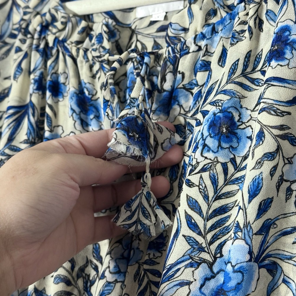 Misa Los Angeles Blue Floral Tiered Long Sleeve Maxi Dress - Picture 6 of 9